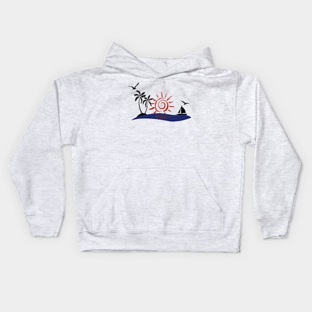 Hawaii Sunset Kids Hoodie by madmonkey